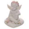 Home Decor~Collectable Cherub Sitting on Heart with Pink Roses