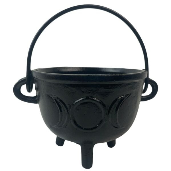 Witchcraft~4.5" Triple Moon Cast Iron Cauldron Incense Charcoal Burner