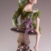 Fairy Collection~Green Fairy With Dragon and Crystal Ball On Mushroom Figurine 8.75" High Statue