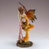 Fairy Collection~Orange and Gold Fairy Sitting On Mushroom Figurine Statue 7.5" High New In Box!