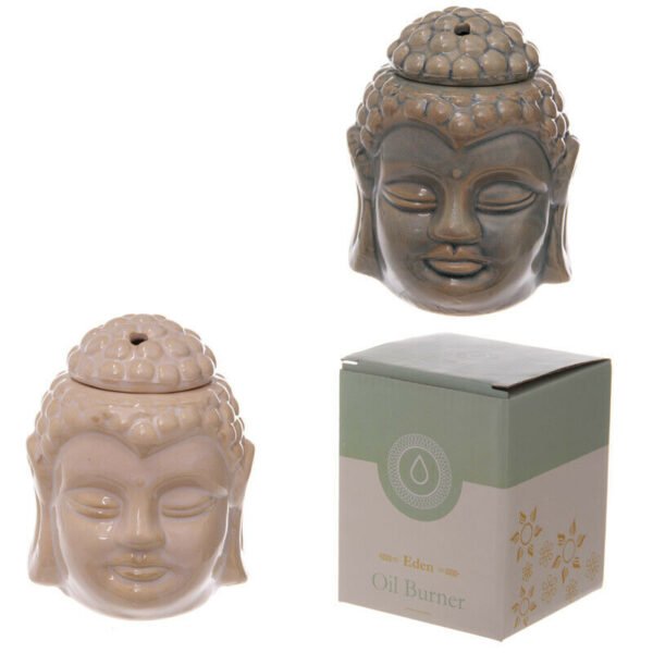 Home Fragrance~Ceramic Buddha Head Design Crackle Glazed Oil Burner