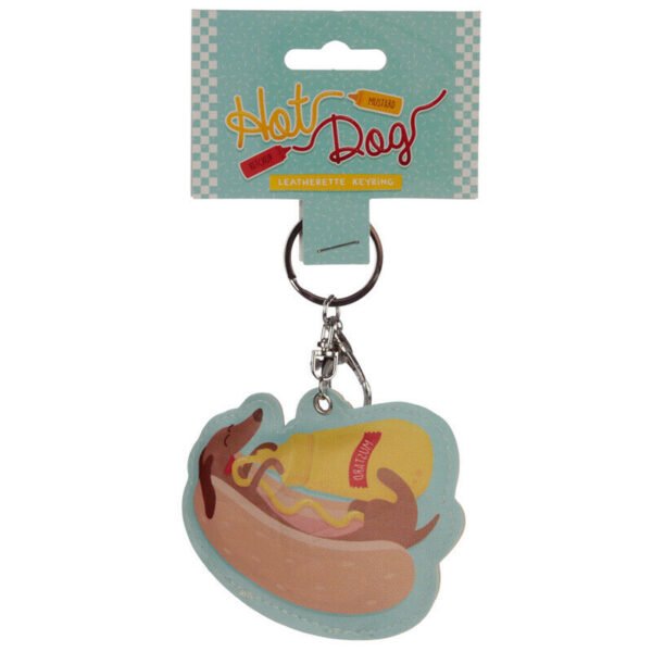 Collectable design~Fun Leatherette Hot Dog Keyring