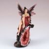 Fairy Collection~Mini Red Fairy On Faux Geode Rock Figurine 3.75" High Resin New!
