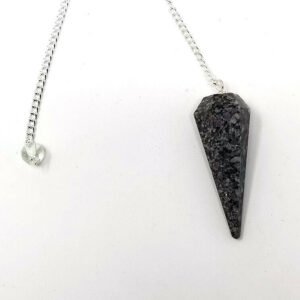 Magicun Stone~Spinal Matrix Gemstone Pendulum with Chain, Faceted (Natural Crystal Stone)