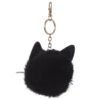 Home Decor~Fun Collectable Pom Pom Keyring Black Cat Bag Charm Keychain Split Ring Gift