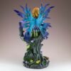 Fairy Collection~Blue Fairy By Pond With Hummingbird Figurine Statue 11.25" High New In Box!