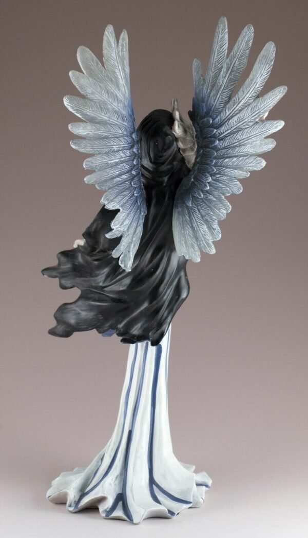 Fairy Collection~Blue Fairy With Feather Wings With Owl Figurine Statue 11.25" High New