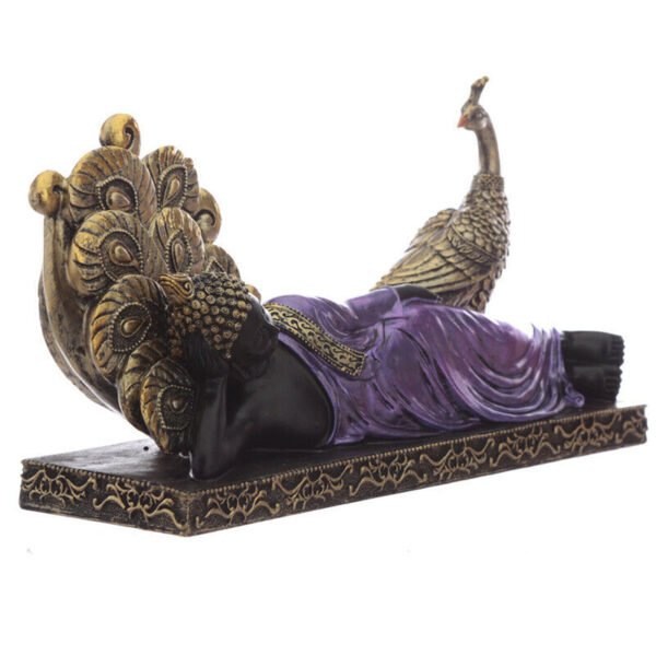 Home Decor~Purple and Black Thai Buddha with Peacock-Meditation