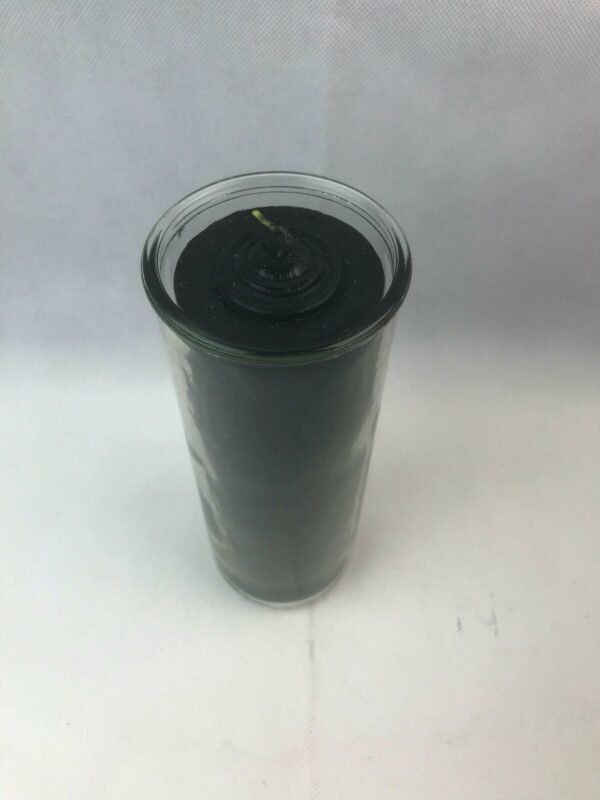 Magic Candle~Black 7 Day Pullout Candle In Glass / Refillable / Unscented Magic Pagan Wicca