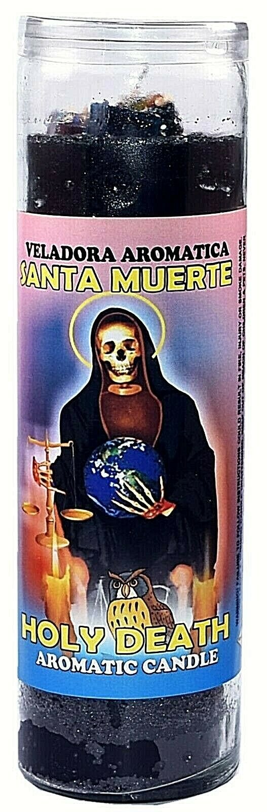 CANDLE COCKTAIL AROMATIC VELA HOLY DEATH BLACK- SANTA MUERTE NEGRO AROMATIC