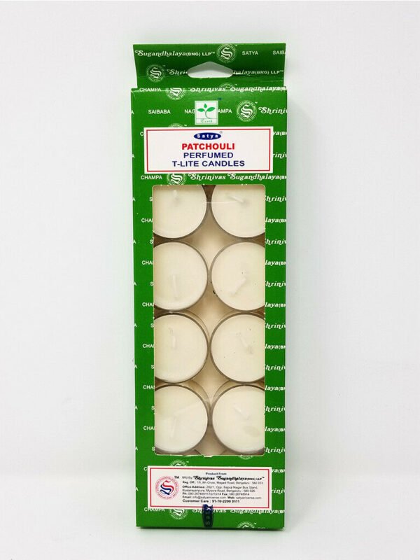Home Fragrances ~Satya PATCHOULI Scented T-Lite Candles (12/box) - NEW