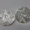 Wicca & Paganism~Woodland Pentagram Altar Tile Silver Plated over Solid Brass 3" Round 2 Pc