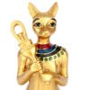 Home Decor~Decorative Gold Standing Bast Egyptian Figurine Sistrum Ornament