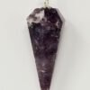 Magicun Stone~Lapidolite Pendulum with Chain, Faceted (Natural Crystal Stone)