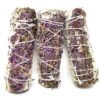 Palo Santo & Sage~White Sage & Purple "Royal" Lavender Flower Smudge Stick 4" (3 PACK)