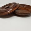 Wicca & Paganism~Carved Wooden Offering Bowl w/ Lid 10" Handmade Wood Round Floral Design