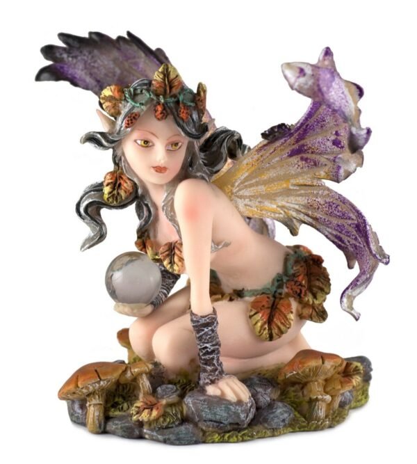 Fairy Collection~Leaf Fairy With Crystal Ball Figurine 4.25" High Resin New In Box
