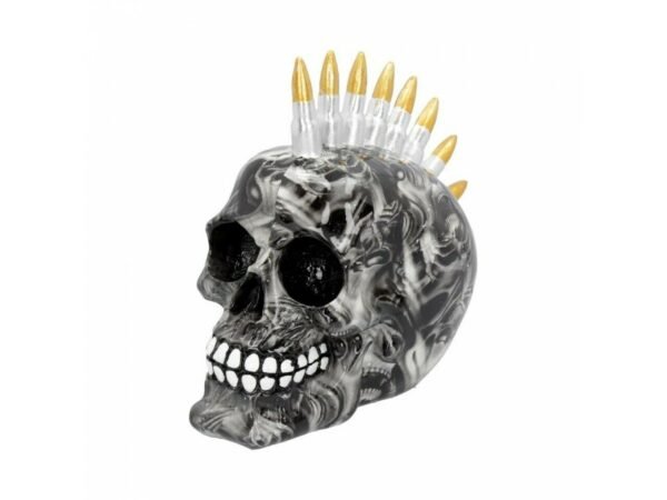 Magicun Giftware~Nemesis Soul Inferno Bullet Mohawk Skull Ornament Figurine Biker Gothic Decor