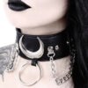 RESTYLE IRON MOON black GOTHIC goth CHAIN necklace COLLAR CHOKER