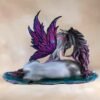 Fairy Collection~Purple Fairy With Gray Unicorn Fantasy Figurine Statue 15" Long Resin New