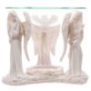 Home Fragrance~White Praying Angel Figurine Oil Burner with Glass Dish