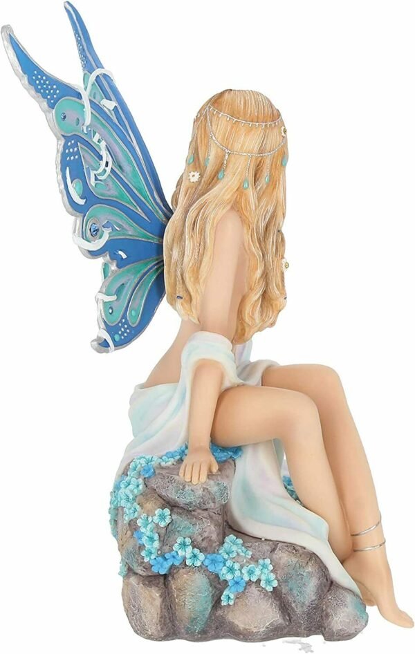 Magicun Giftware~Nemesis Juwelenbesetzt Fairy Figur Deko Statue Blütenblätter Flügel Rosa Blau