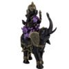 Home Decor~Purple, Gold and Black Ganesh Riding Elephant Statue Ornament Gift Hindu God