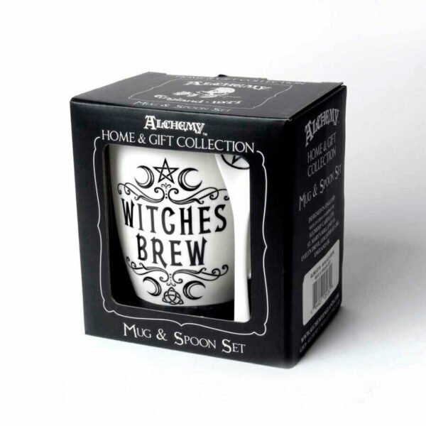 Witchcraft~Witches Brew Mug & Spoon Set Fine Bone China Coffee Cup Micro & Dishwasher Safe