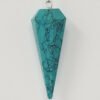Magicun Stone~Turquoise Pendulum with Chain, Faceted (Natural Crystal Stone)