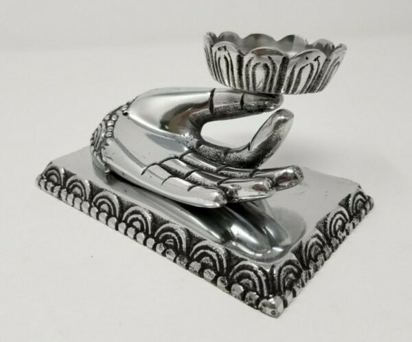 Home Fragrances ~Hand of Compassion Metal Burner, incense stick cone holder