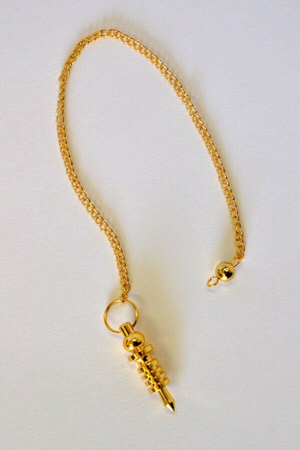 Magicun Stone~Gold Finish Pendulum 1"L with Chain 8"L
