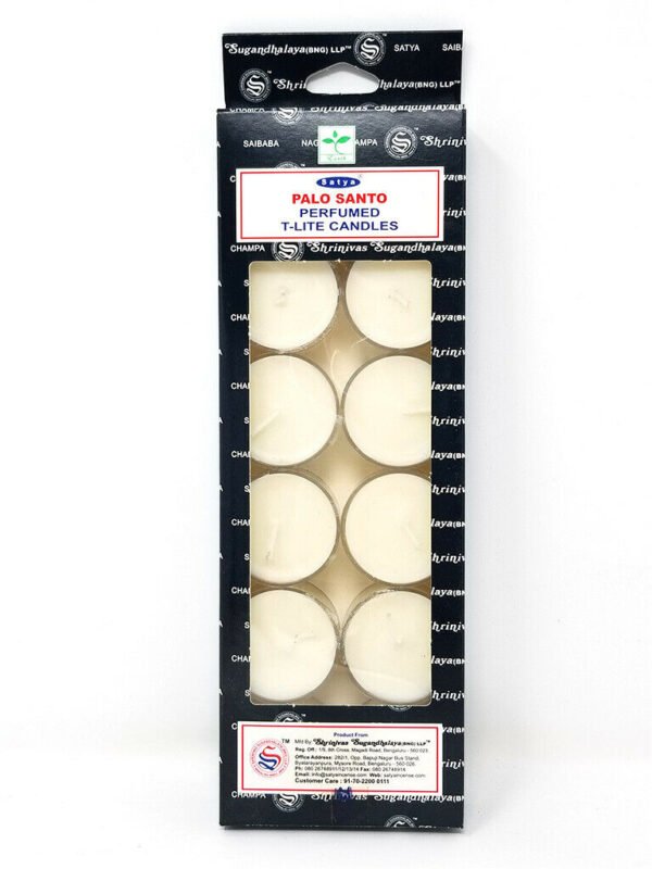 Home Fragrances ~Satya PALO SANTO Scented T-Lite Candles (12/box) - NEW