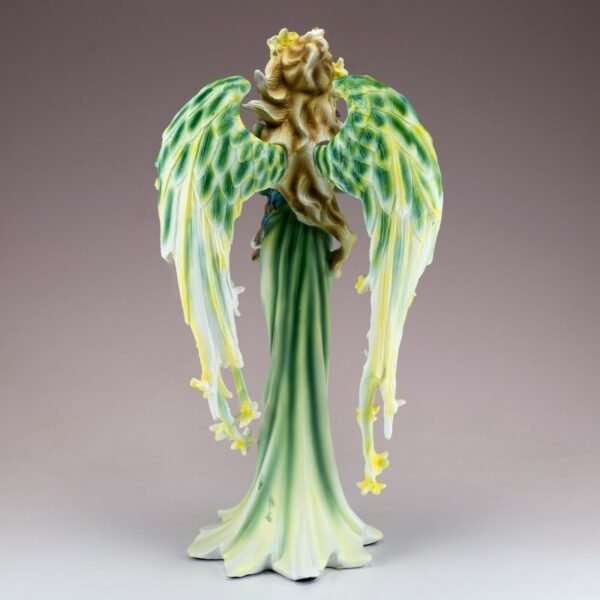 Fairy Collection~Green Peacock Fairy Angel Figurine With Feather Wings 9.25"H Resin Statue New!