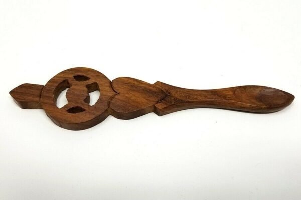 Wicca & Paganism~Triple Moon Sheesham Wood Carved Spoon 6-1/2" Ritual Magick Spells Wicca Pagan
