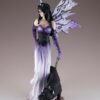 Fairy Collection~Purple Fairy Walking Black Panther On Chain Figurine Statue 11.5" High New!