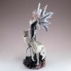 Fairy Collection~Black Fairy With Two White Wolves Figurine Statue 9.75" High New In Box