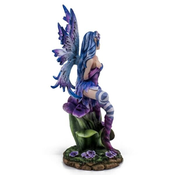 Fairy Collection~Purple Fairy Sitting On Flower Figurine Statue 10"H Resin New!