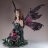 Fairy Collection~Black Gothic Fairy With Red Baby Dragon Figurine Statue 13" High New In Box!