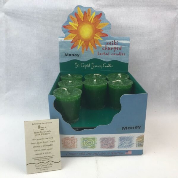 Magic Candle~Money Crystal Journey Reiki Charged Herbal Votive Candle One Candle