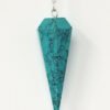 Magicun Stone~Turquoise Pendulum with Chain, Faceted (Natural Crystal Stone)