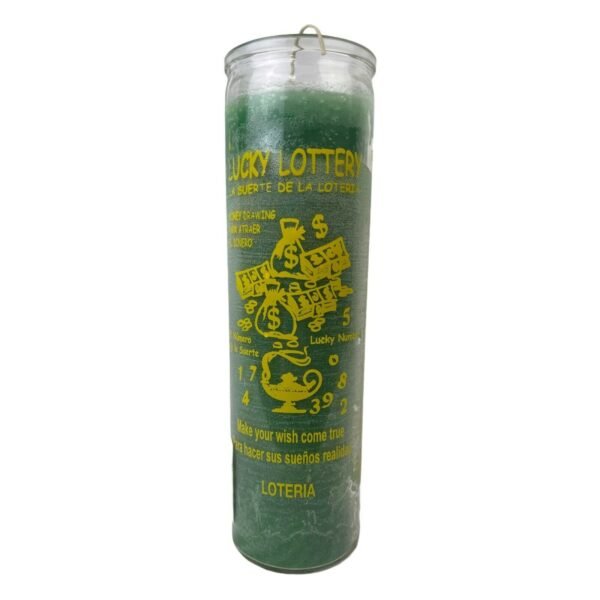 Magic Candle~Lucky Lottery Lotto Money Drawing Green 7 Day Candle Ritual Spell, Pagan Magic