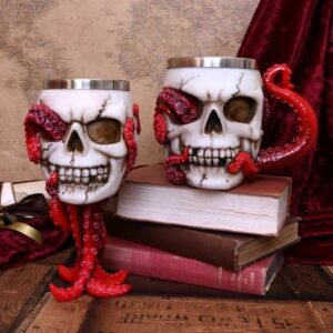 Magicun Giftware~Devoured Goblet 18cm Tankard 16cm Octopus Skull Beer Mug Wine Red Gothic Gift