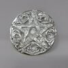 Wicca & Paganism~Woodland Pentagram Altar Tile Silver Plated over Solid Brass 3" Round 2 Pc