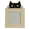 Home Decor~Feline Fine Black Cat Shaped Wooden Photo Frame 4x4" 10x10cm - Gift