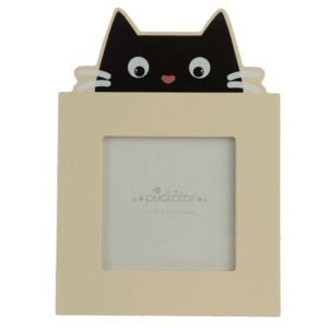 s-l1600_74f42ab6-d98f-4378-a01b-0a4ebcc84ad9 Home Decor~Feline Fine Black Cat Shaped Wooden Photo Frame 4x4" 10x10cm - Gift