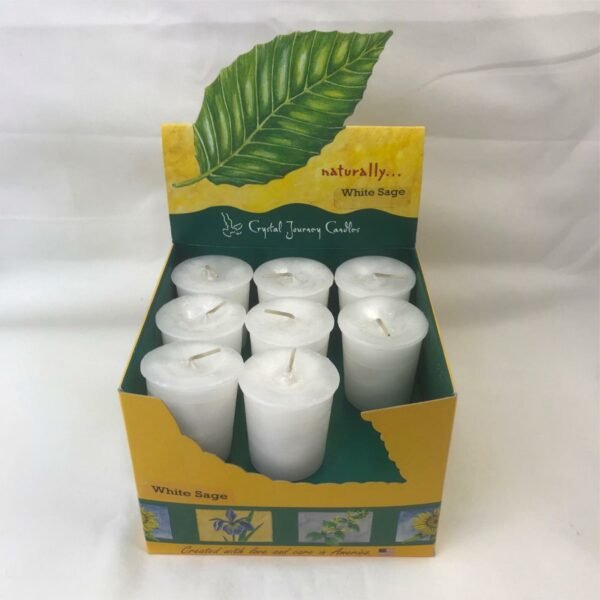 Magic Candle~White Sage Crystal Journey Traditional Herbal Votive Candle Purification