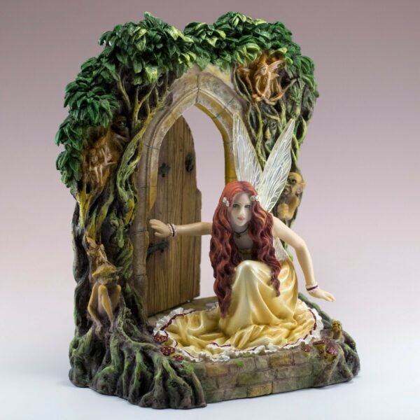 Fairy Collection~Forest Fairy At Open Door Figurine Statue With LED Light 8.75" High New In Box!