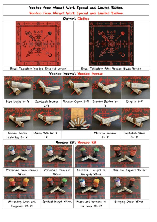 MagicunTarot Cloth~Ritual Tablecloth Rites Voodoo Black Version