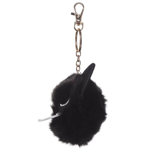 Home Decor~Fun Collectable Pom Pom Keyring Black Cat Bag Charm Keychain Split Ring Gift
