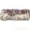 Palo Santo & Sage~White Sage & Purple "Royal" Lavender Flower Smudge Stick 4"